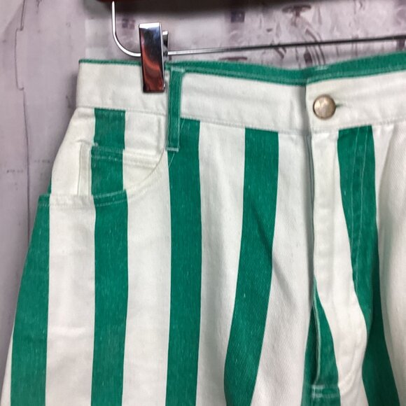 Vintage Copper Key Green Striped Shorts  11/12 - Picture 4 of 10